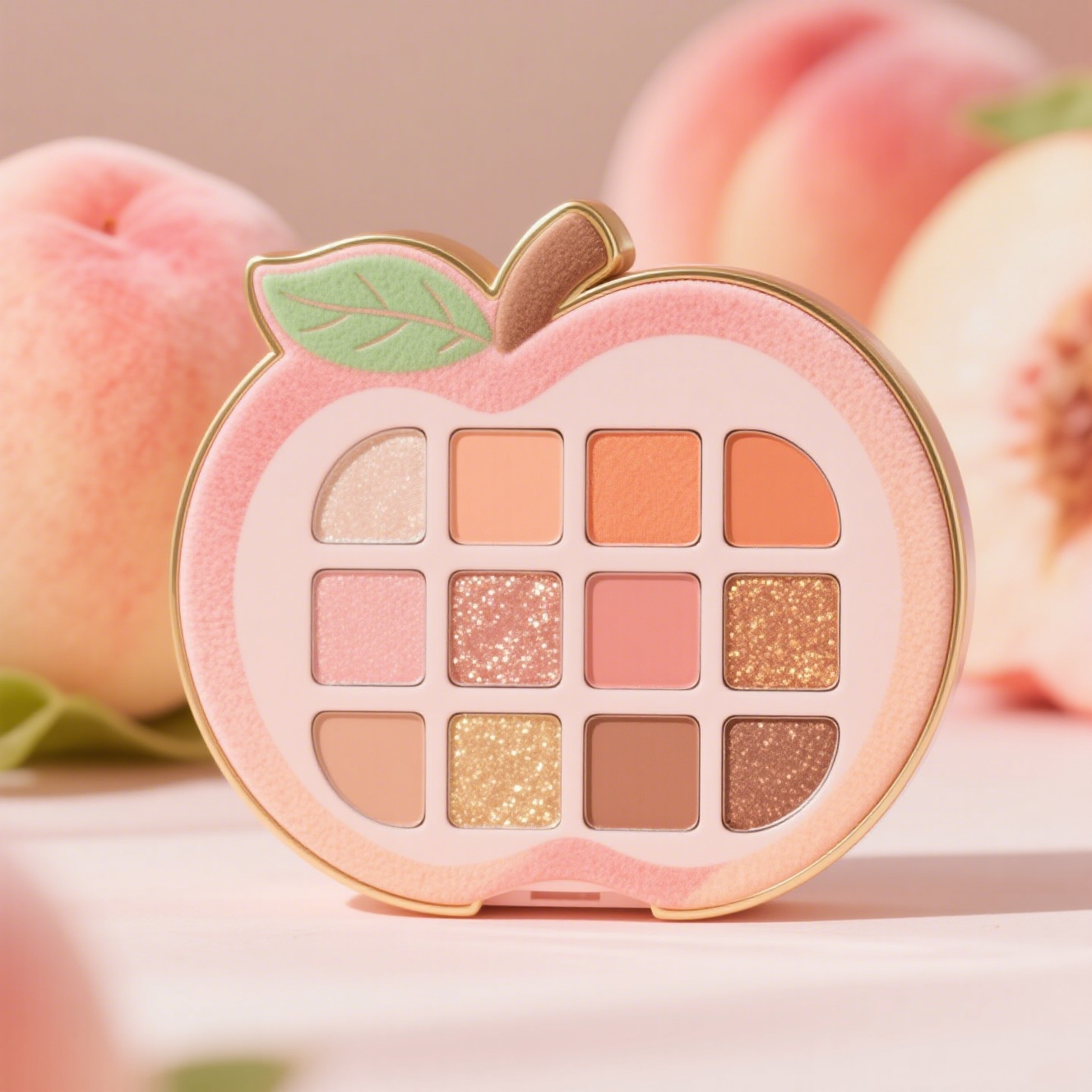 Peach Color Eyeshadow Palette – 12 Highly Pigmented Shades, Matte & Shimmer Finish, Long Lasting