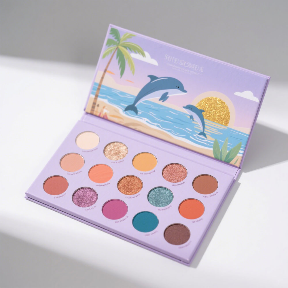 15-Color Purple Eyeshadow Palette Matte & Shimmer Highly Pigmented Long-Lasting Colors